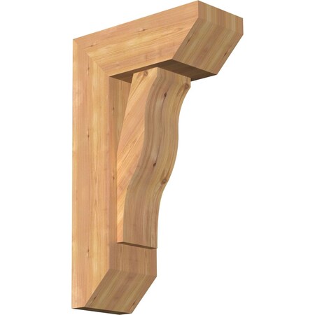 Ekena Millwork Funston Slat Smooth Bracket w/ Offset Brace, Western Red Cedar, 7 1/2"W x 18"D x 30"H BKT0806X18X30FST06SWR